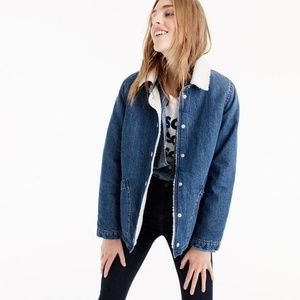 J. Crew Denim Sherpa Swing Jacket